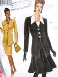 8830 EZ VOGUE LONG BUTTON TOP, DICKEY, STRAIGHT -FLARE SKIRT PATTERN 14-18 OR 8-12 choice uncut